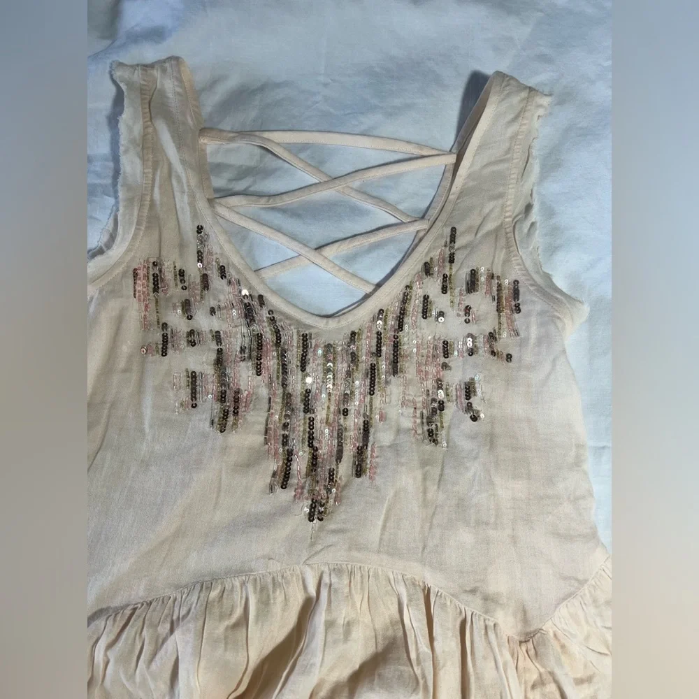 Free People Cream Sleeveless Top